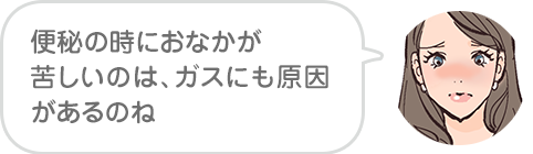 便秘の時におなかが苦しいのは、ガスにも原因があるのね