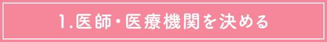 1.医師・医療機関を決める