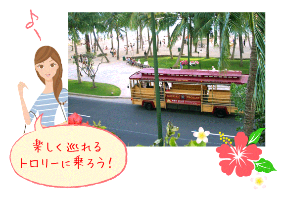 楽しく巡れるトロリーに乗ろう!